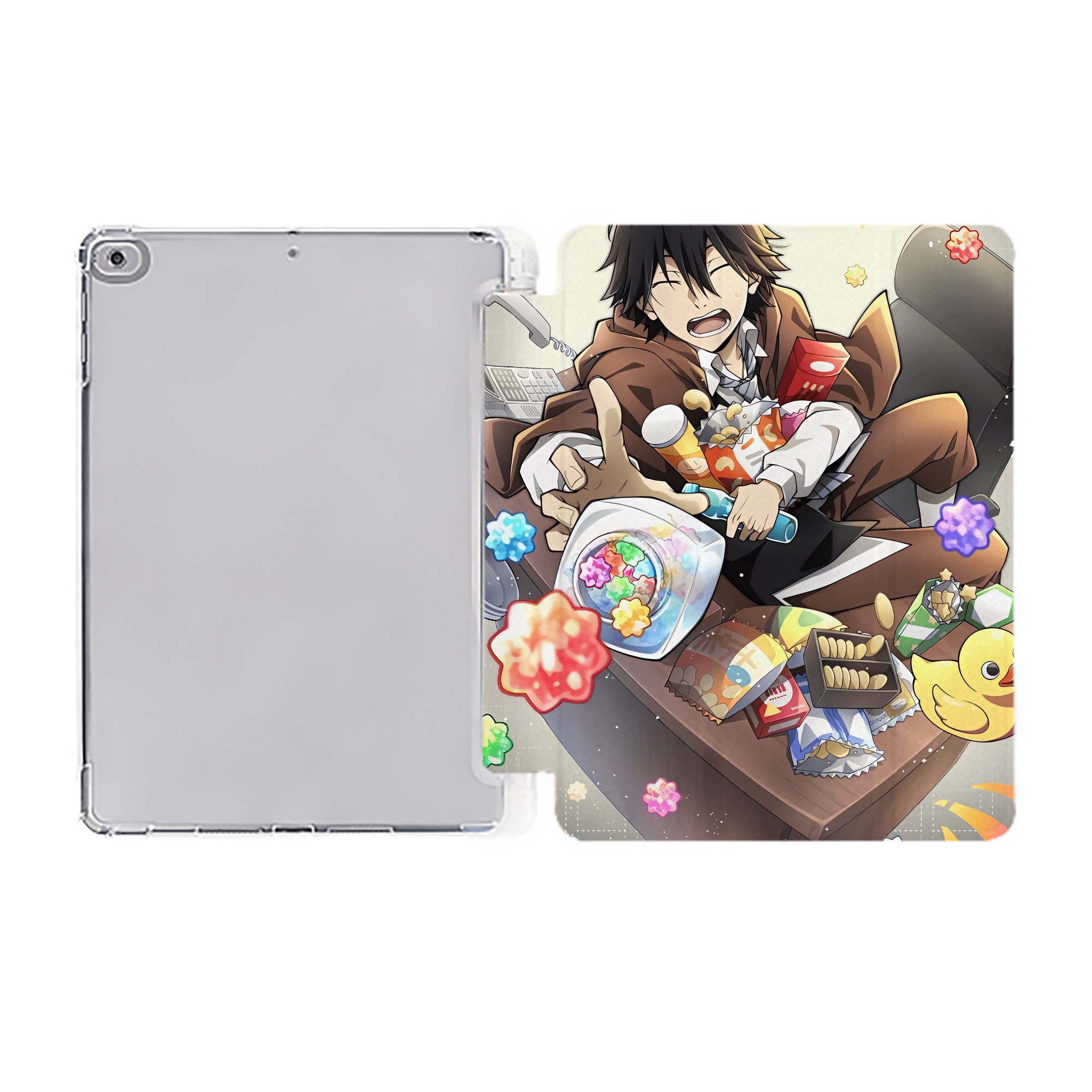 （画像用） 文豪ストレイドッグス Bungo Stray Dogs IPad ケース ペン収納付き 三つ折りスタンド PUレザー×シリコン 対応機種9.5/10.5/10.9インチ